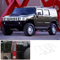 Stainless Steel Bright Silver Car Tailgate Brake Light Taillight Decorative Panel Frame for Hummer H2 2003-2009 Auto Accessories