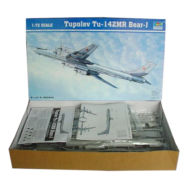 

Trumpeter 01609 1/72 Scale Russian Tupolev TU142 TU-142MR TU142MR Bear J Bomber Aircraft Plastic Assembly Model Building Kit Toy