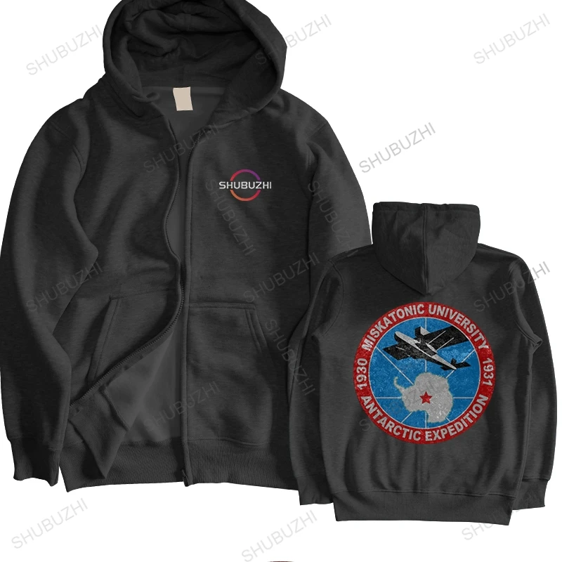 

warm hoodies men casual cotton sweatshirt Miskatonic University 1930 Antarctic Expedition Ii fashion brand winter hoody zipper