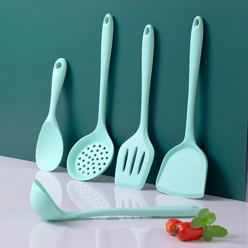 

Silicone Cooking Cookware Heat Resistant Nonstick Reusable Spoon Spatula Kitchen Utensils Spatula Soup Spoon Cooking Gadgets