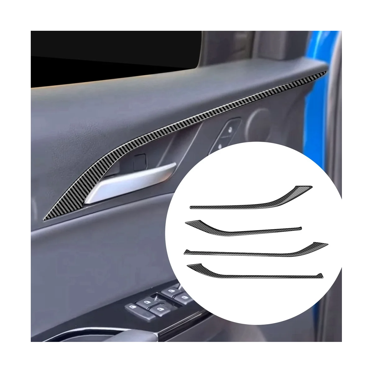 Для Vinfast E34 VF-E34 2021-2023 углеродное волокно внутренняя Автомобильная Дверная панель