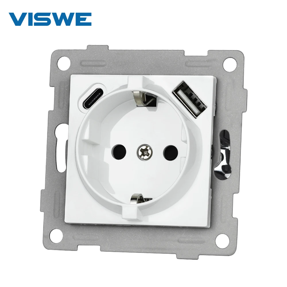 

Розетка VISWE настенная с usb-разъемом, ключ с функцией «сделай сам», из белого поликарбоната, для электрической розетки европейского стандарта...