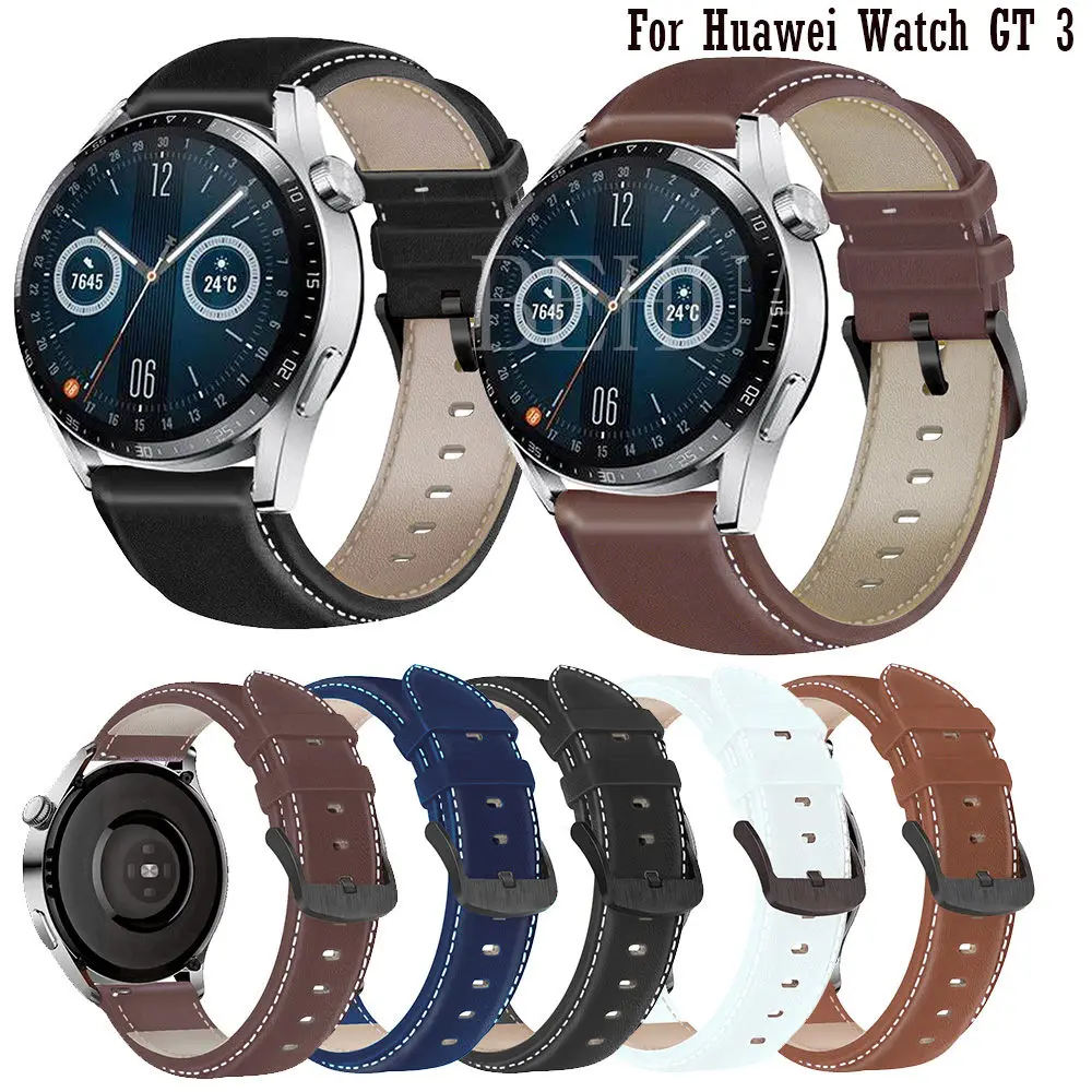 

Ремешок кожаный для наручных часов Huawei Watch GT 3 46 мм GT2 46 мм
