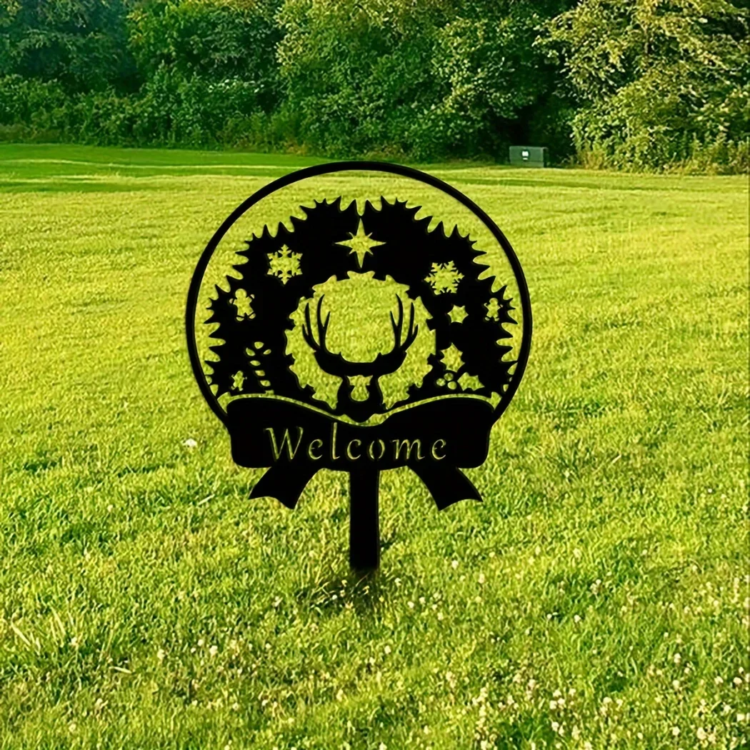 CIFbuy 1 шт. искусственная металлическая вывеска Рождественский двор декоративная