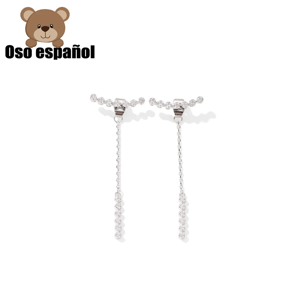 

TS-ED005 High Quality 925 Sterling Silver Fine Jewelry Spain Version Bear Jewelry Women's Earrings Wholesale Price Free Shipping