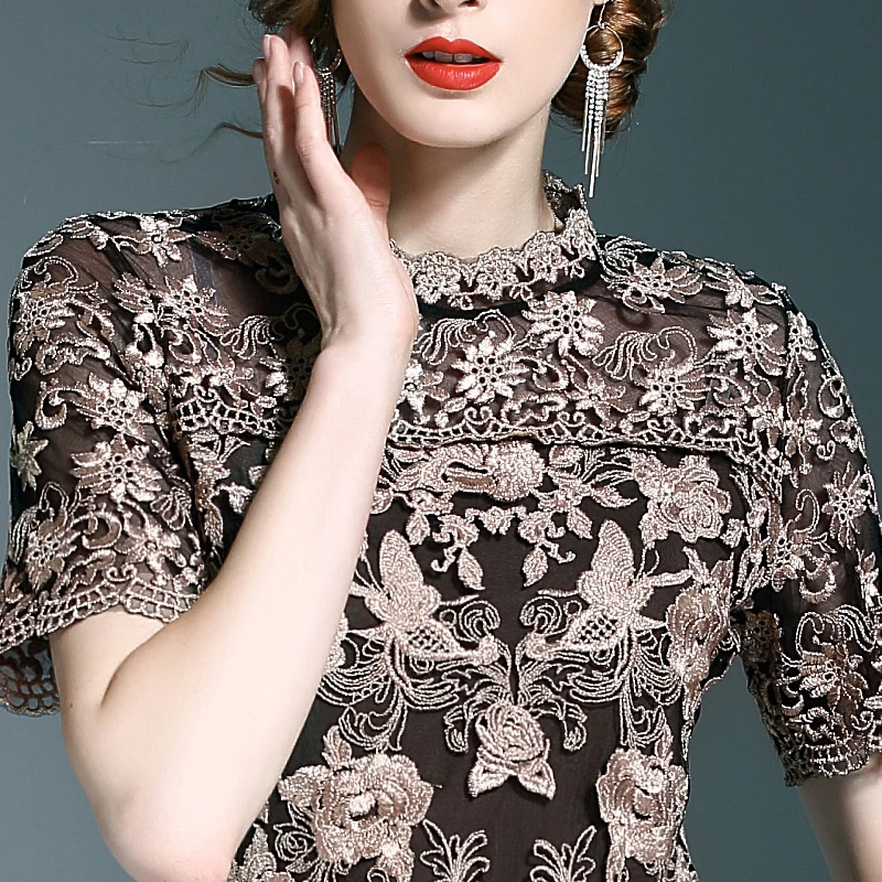 Новинка роскошный вечерний наряд средней длины для свадьбы осенне-зимнее