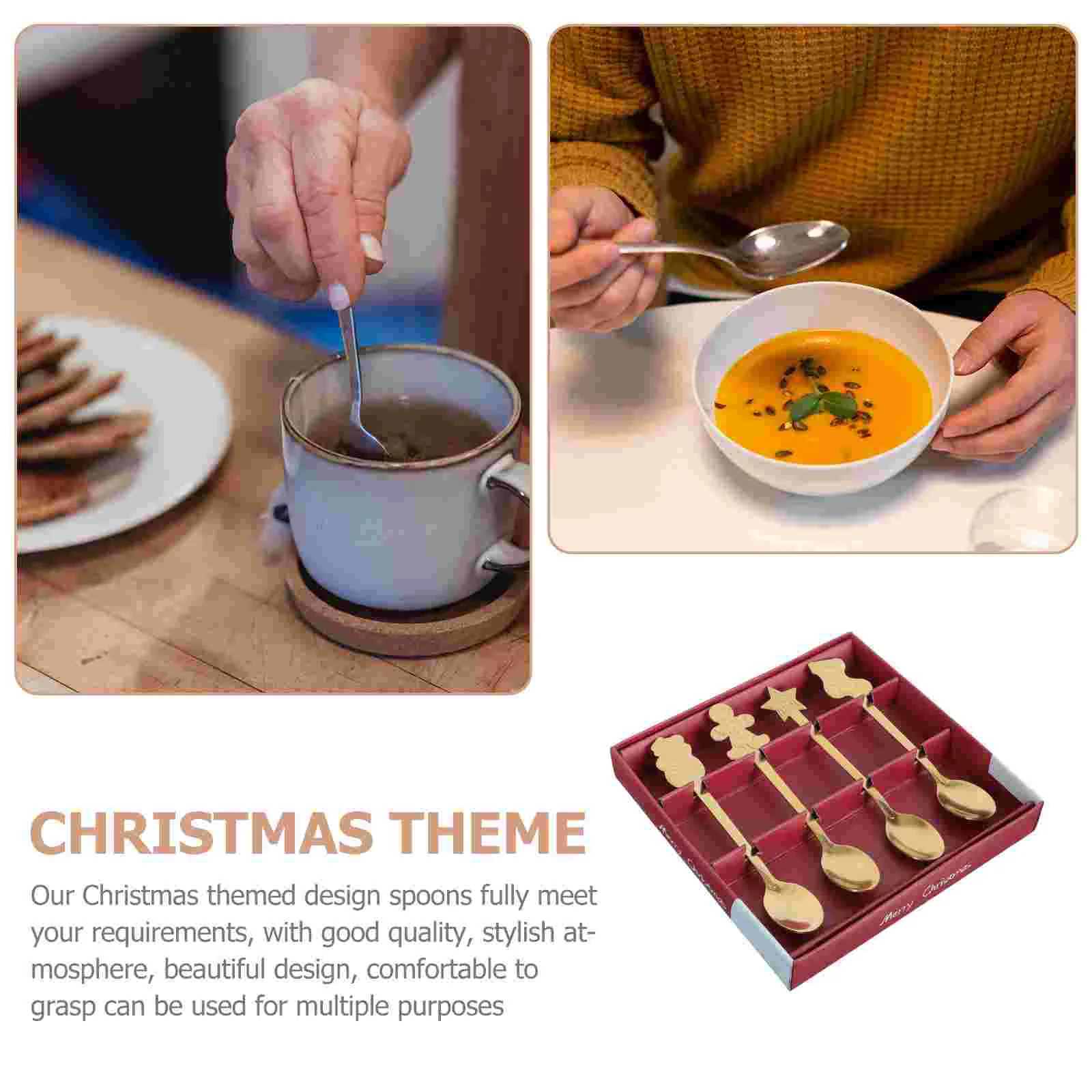 Tapetes Gruál Para Mesa De Comedor Рождественская десертная ложка Прекрасные виниловые