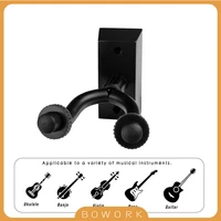 durable black wood base wall mount guitar hanger hook holder guitarra bass display stand for home store studio show storage