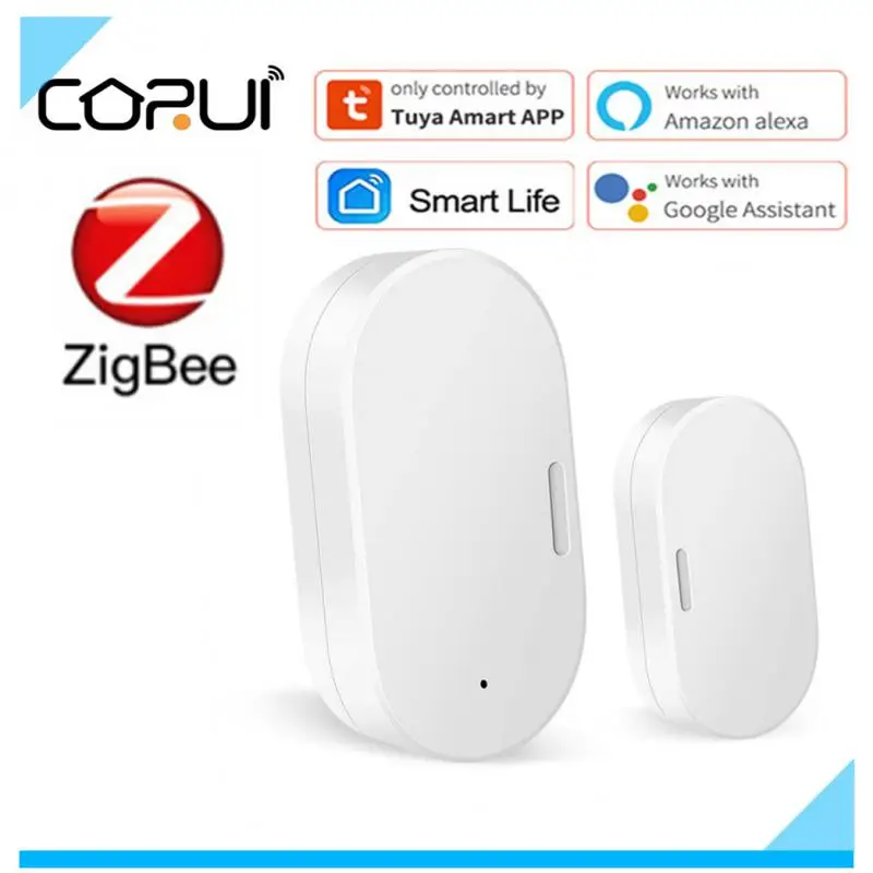 

Датчик окон и дверей Corui Tuya Zigbee, беспроводной детектор открытия/закрытия дверей, Wi-Fi, совместим с Alexa Google Home