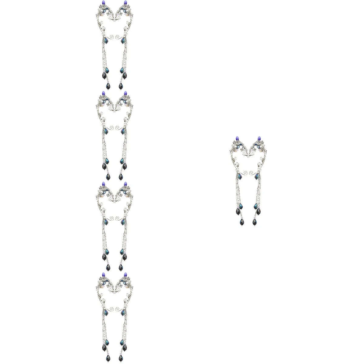 

5 пар, женские ушные манжеты с кисточками