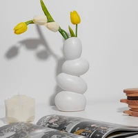 ceramic decor plant vase elegant white egg shaped vase for table art flowers creative kawaii home office living room ornament