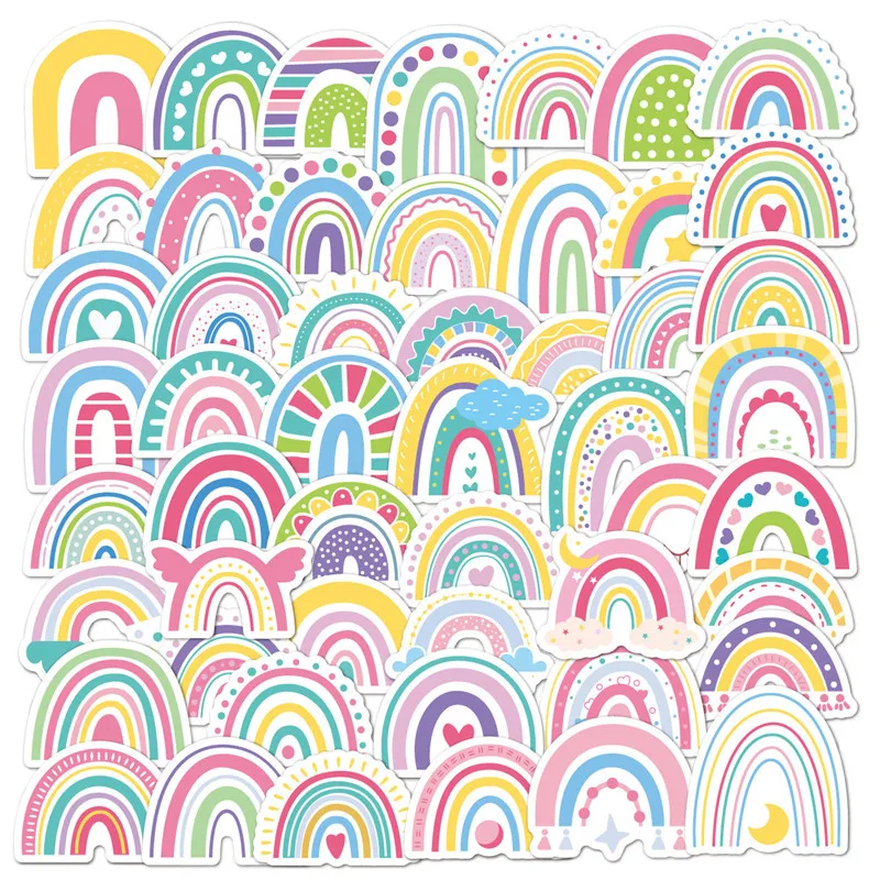 

50PCS Rainbow Bridge Sticker Cartoon Stickers for Girl Children Toys on The Laptop Fridge Phone Luggage Graffiti Sticker
