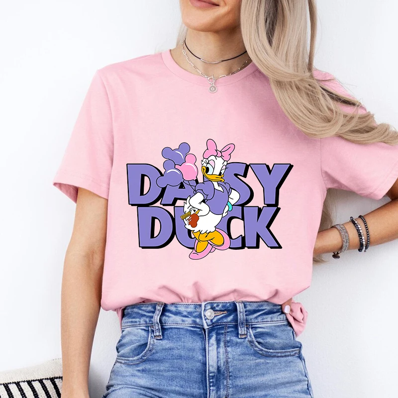 Женская футболка с принтом Disney Daisy Duck из чистого хлопка повседневный топ