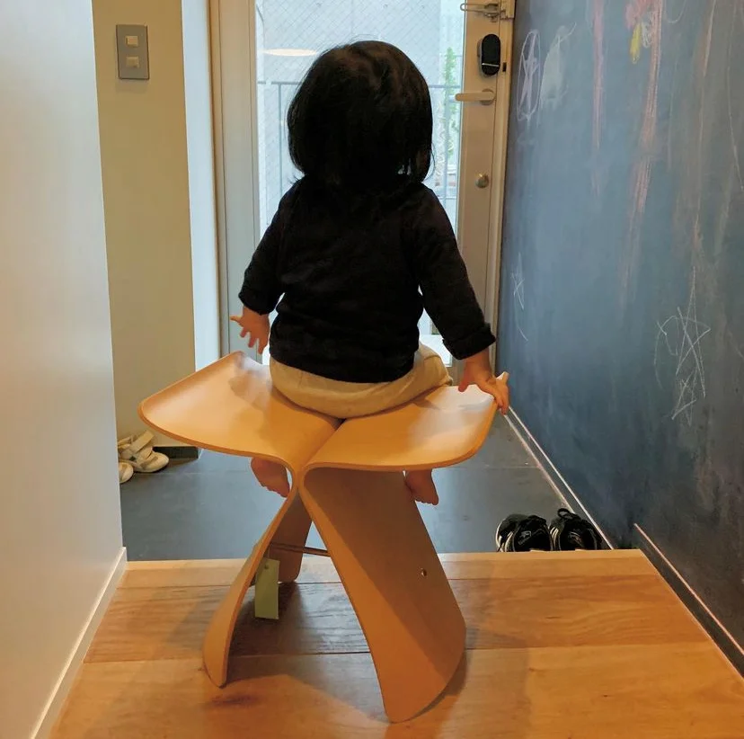 

Foot Rest Ash Wood Veneer Low Stool Shoe Bench Butterfly Stool Danish Living Room Small Stool Creative Leisure Bench