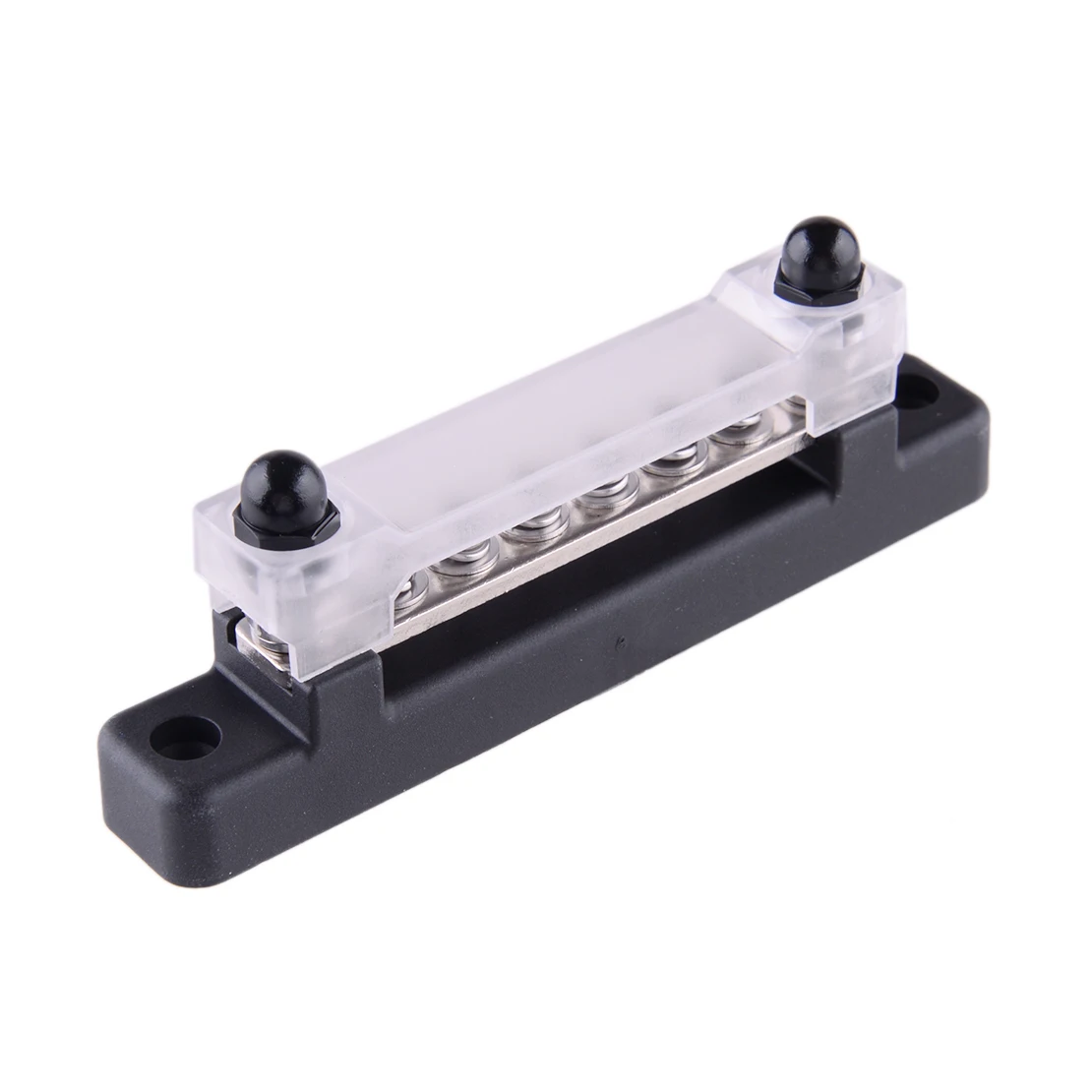 

Black 12V RV Boat Single Row 6 Post Busbar Ground Rail Power Distribution Block With Cover