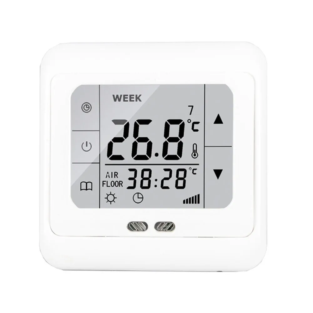 

Цифровой термостат с сенсорным экраном для подогрева пола, контроллер температуры пола, контроллер датчика пола, программируемый комплект температуры
