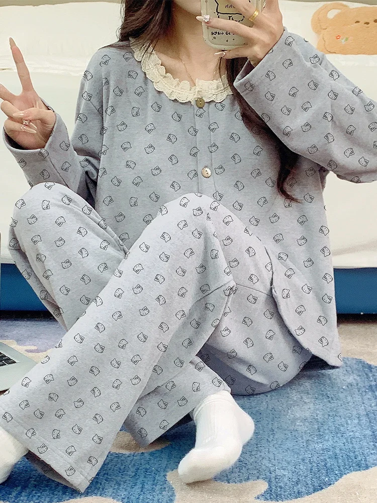 Женские пижамы &quotDralon&quot осень-зима 2024 новый теплый тонкий бархатный комплект Hello