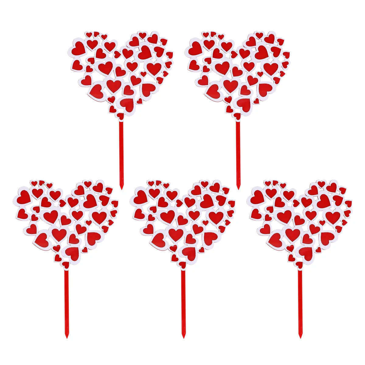 5 шт. аксессуары для дня рождения Cajas Para Topper сердце свадебные наборы коктейльный
