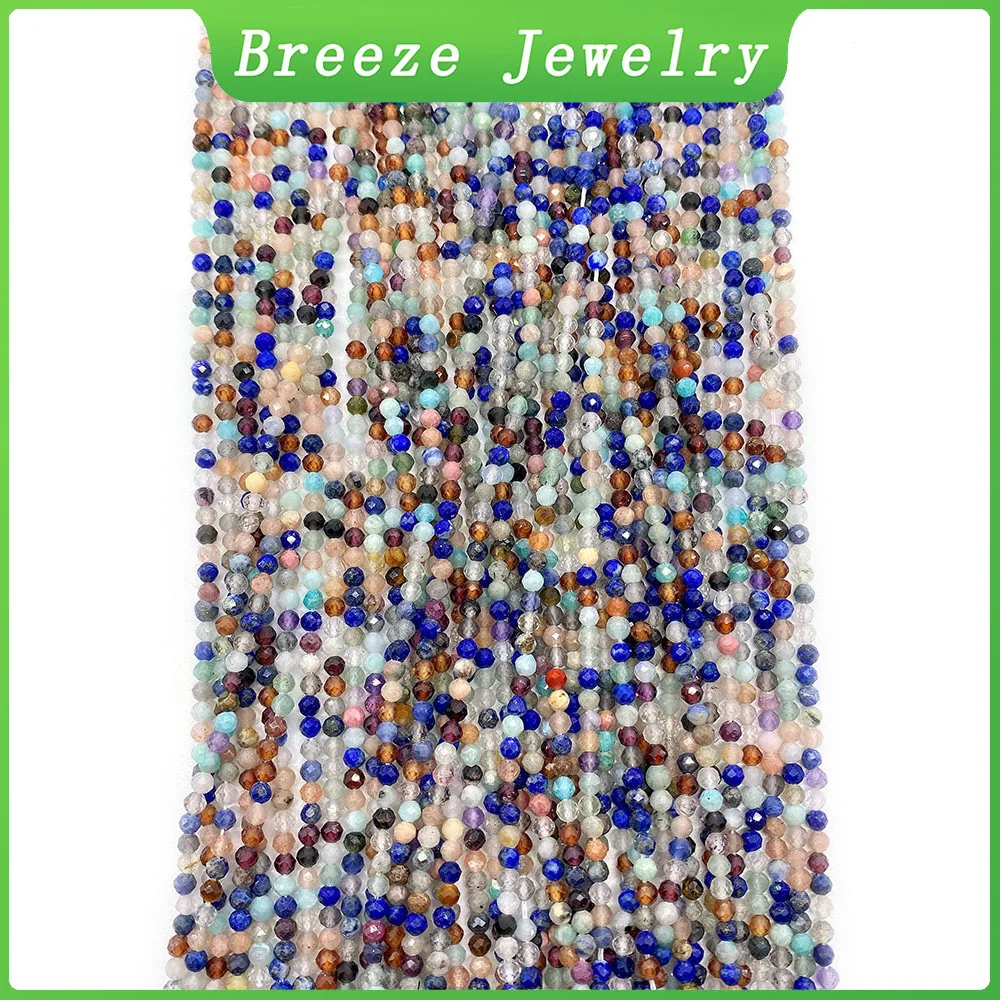 

2/3/4mm Inlaid Natural Stone Color Spinel Interval Small Cut Bead DIY Jewelry Production Bracelet Necklace Earring Accessories