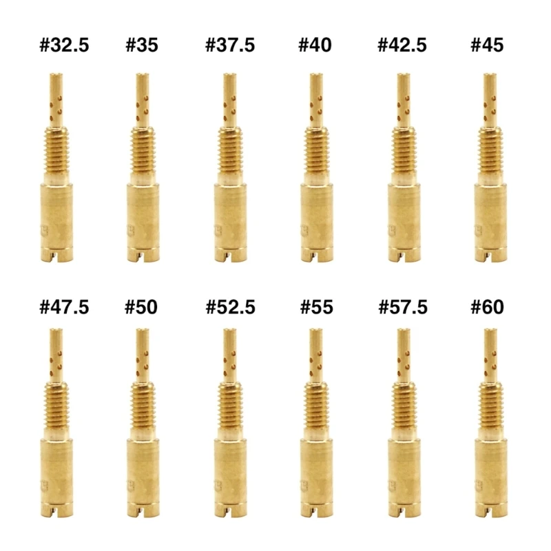 12 шт. комплект аксессуаров для карбюратора медленные пилотные форсунки от 10 до 37
