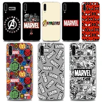 clear soft tpu silicone case for samsung galaxy note 20 ultra 5g 8 9 10 lite plus a50 a70 a20 a01 cover marvel logo avengers