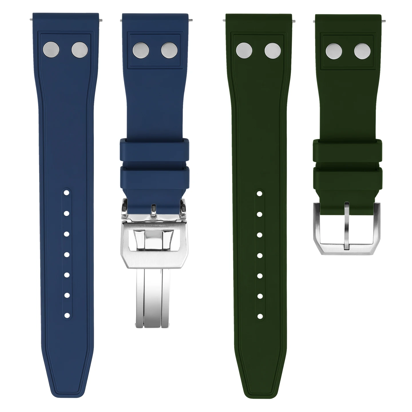 Ремешок из фторкаучука (FKM) шириной 21 мм для часов Rado серии Captain Cook с быстросъемным креплением, модель R32505315 32505205, с раскладной застежкой. (art.: 3920dce6a7690) - 3920dce6a7690