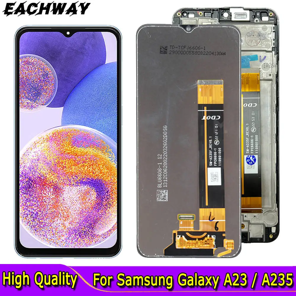 

ЖК-дисплей для Samsung Galaxy A23 4g, сенсорный экран с дигитайзером в сборе и рамкой для Samsung A235, Замена ЖК-экрана, ремонт