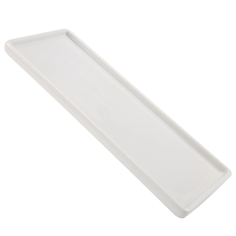 

Rectangular Ceramic Tray Plate White Porcelain Rectangular Plate Mouthwash Cup Tray Bathroom Living Storage Tray