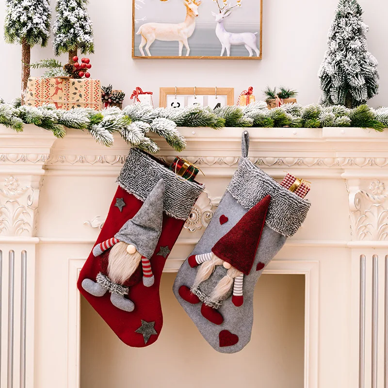 

Christmas Decoration Items Nordic Forest Old Man Christmas Stockings Rudolf Decorative Socks Kids Present Christmas Ornaments