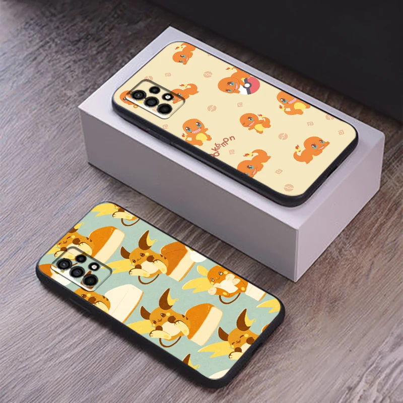 

Pikachu Squirtle Pokemon Phone Case For Samsung Galaxy S10 Lite S10E S10 5G S10 S9 S8 Plus Black Silicone Cover Soft