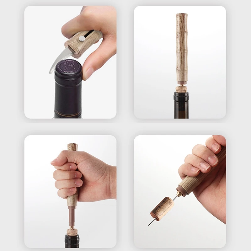 Многофункциональный пневматический штопор с двойной головкой поршневого типа 2