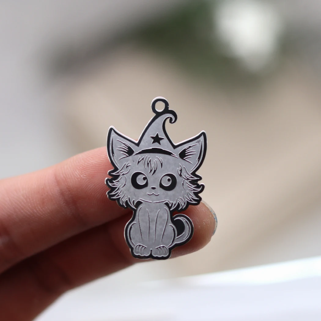 2 шт. подвеска в виде котенка из нержавеющей стали