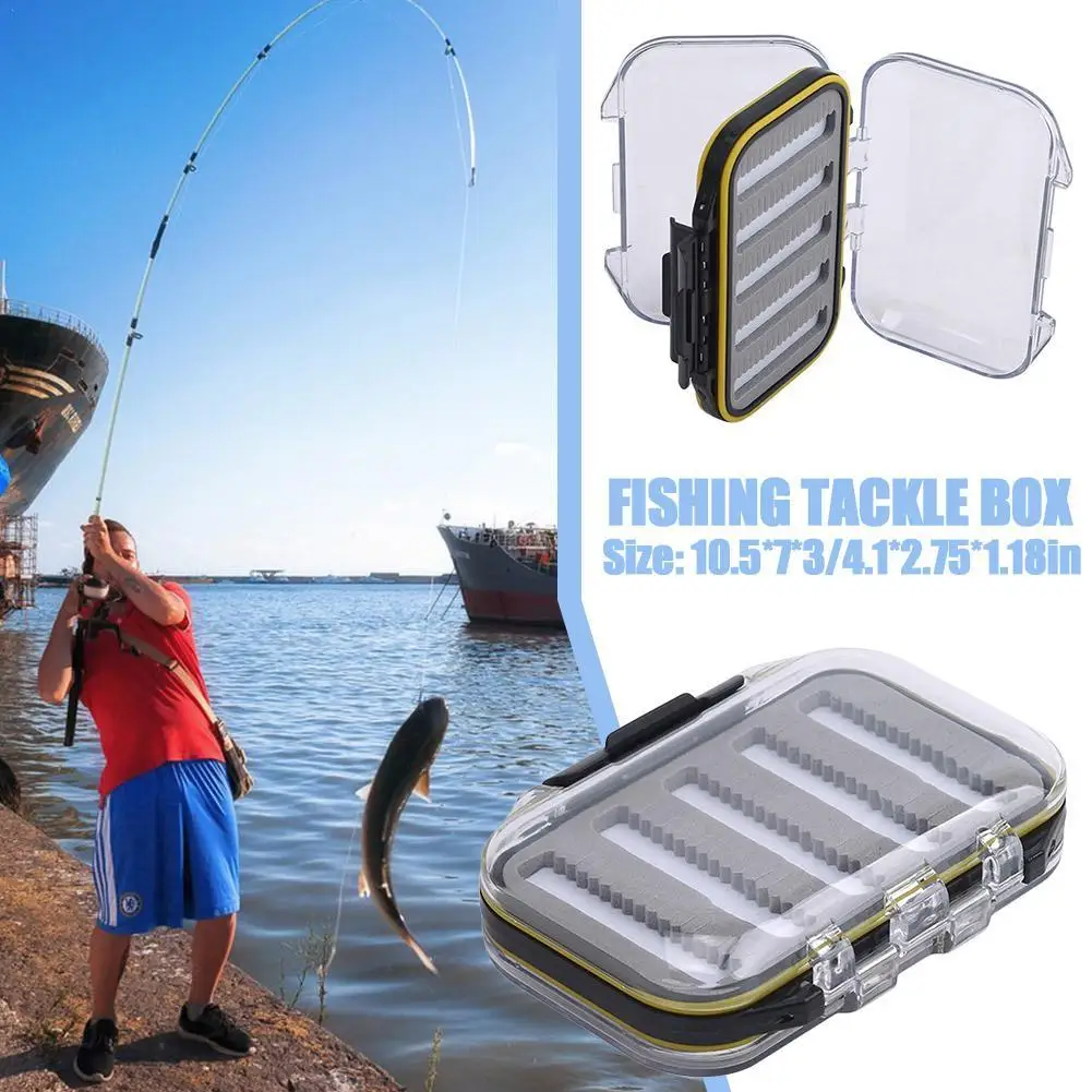 

2023 NEW Pocket Size Double Layers Waterproof Nymph Fishing Fly Box 10.5X7.0X3.CM Fly Fishing Tackles Outdoor Fishing