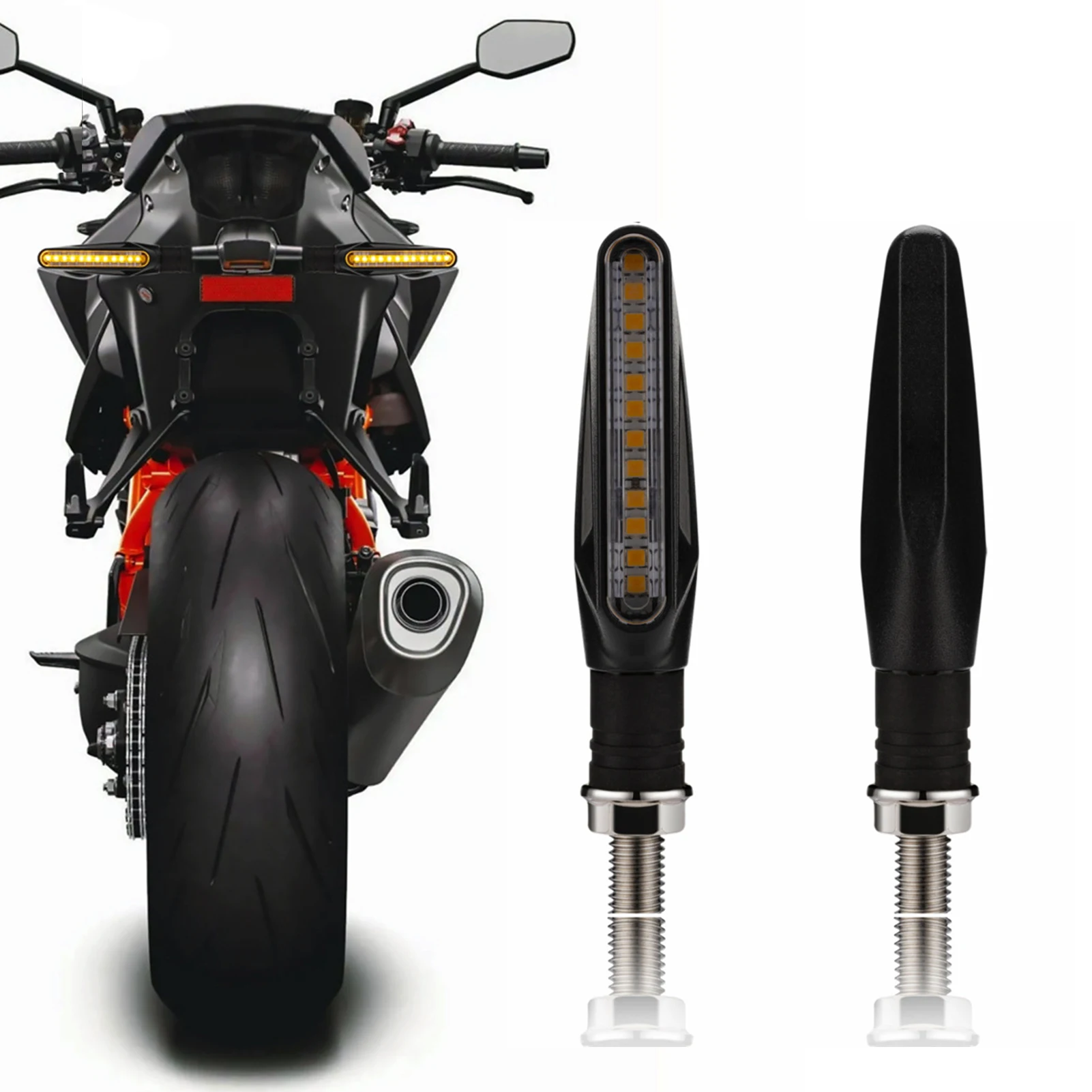 

Светильник поворотный сигнал для мотоцикла, 12 В, светодиодный поворотный сигнал, гибкий фонарь, складная сигнальная лампа