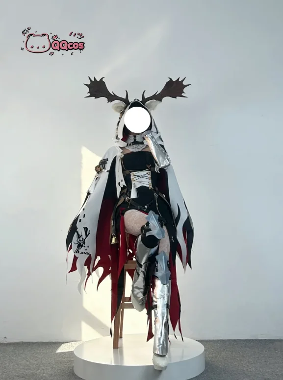 Фото Костюм для косплея QQcos Viviana Droste из игры Arknights: черно-красное готическое платье с рожками, наряд для вечеринки на Хэллоуин №1
