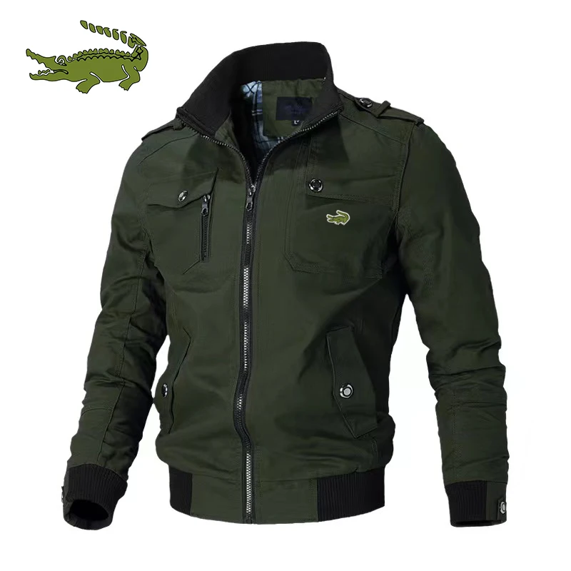 

High quality men's business casual jacket jacket sports stand collar zipper outdoor jacket coat windbreaker