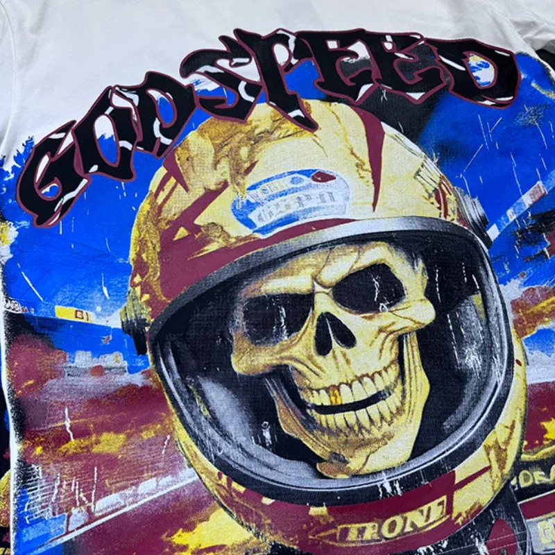 Футболка Water Washed GOD SPEED Racer Goldie летние мужские и женские топы высокого качества в