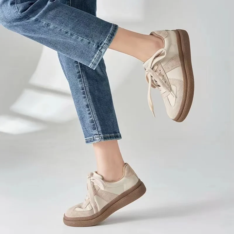 Кроссовки женские износостойкие Вулканизированная подошва плоская