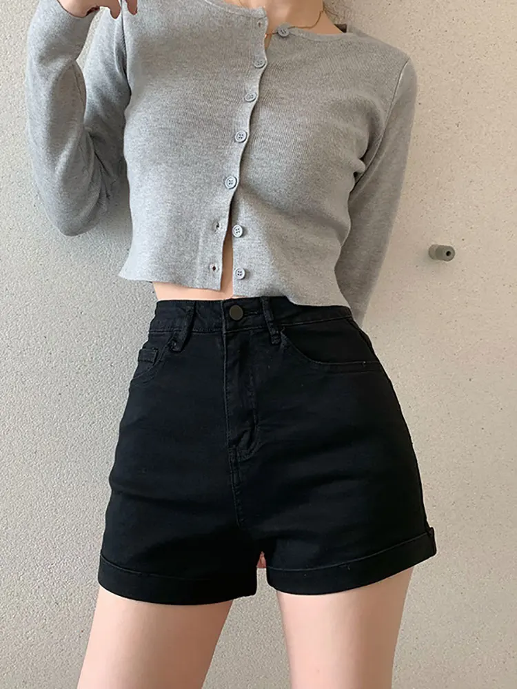 

Summer High Waist Jeans Shorts Women Casual Young Girls Korean Sexy Wild Slim Slimming Hot Fitness Workout Butt Lift 2022 Trend