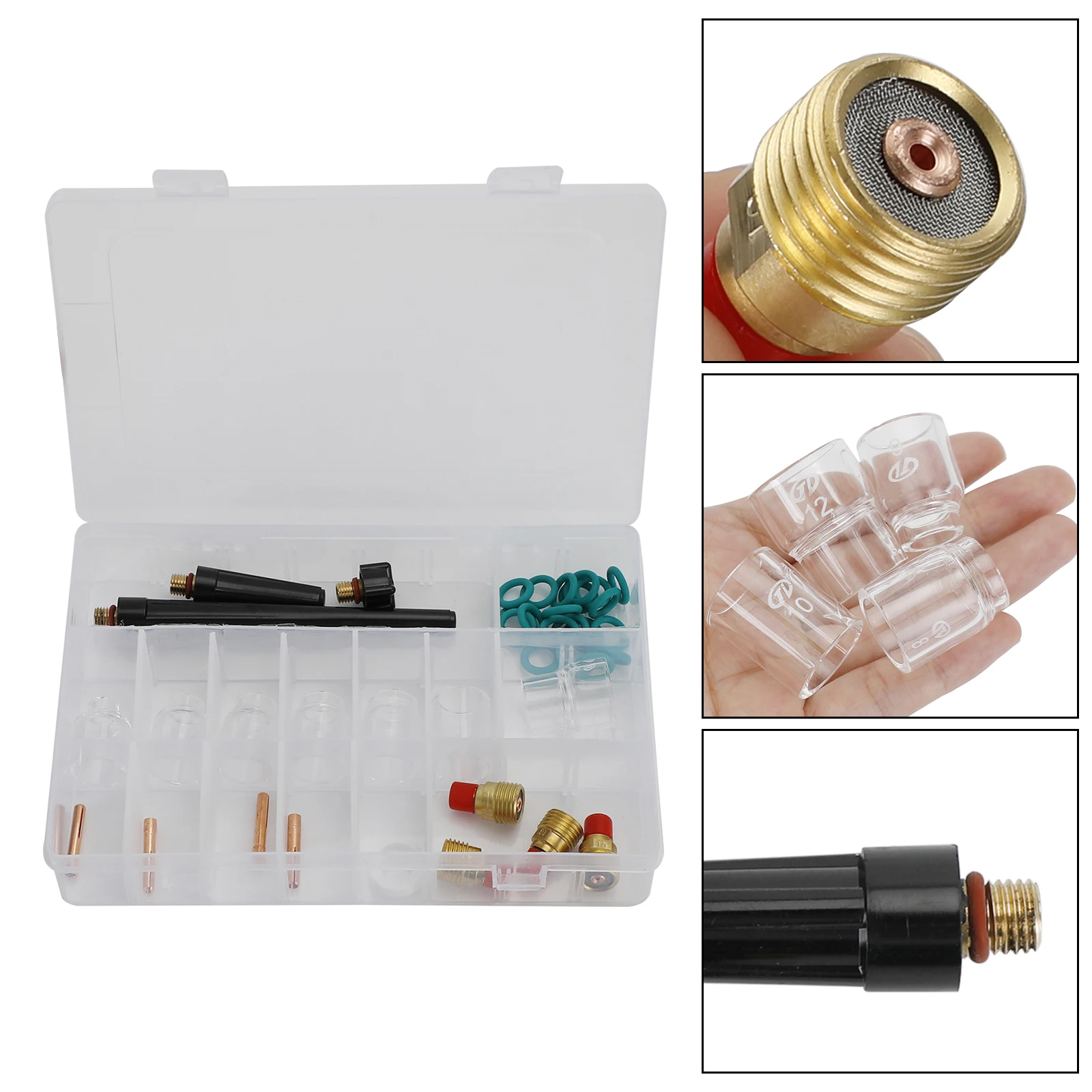 Areyourshop 39Pcs Tig Gas Lens Collet Body Cup Kit Wp 9 20 25 Tig Welding Torch