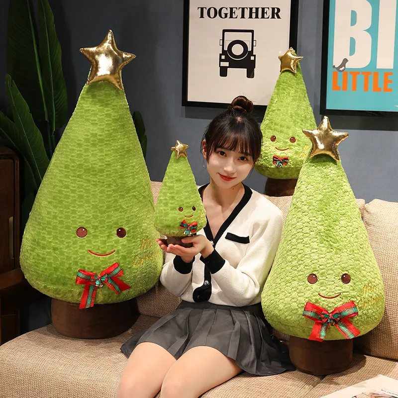 

Hot Cartoon Christmas Tree Plush Toys Cute Evergreen Pillow Dolls Wishing Trees Stuffed Pant Pillow For Christmas Gift Decor