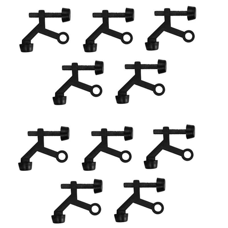 

10Pcs Hinge Pin Black Door Stopper Adjustable Deluxe Heavy Duty Door Stopper With Black Rubber