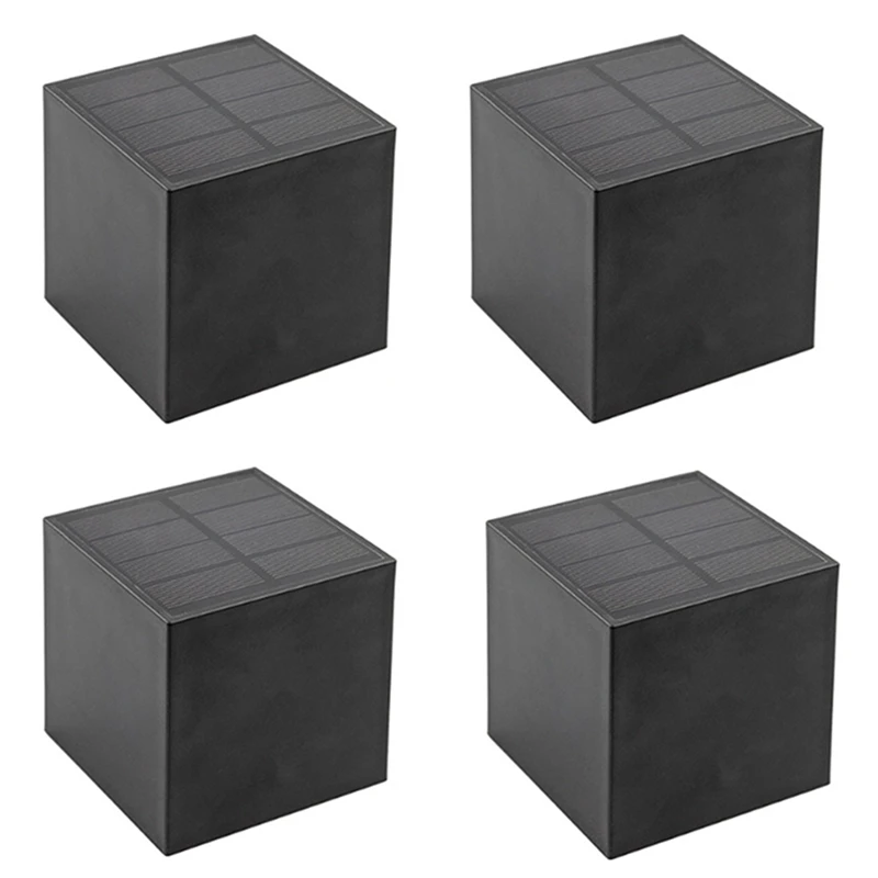 

4 Pcs Square Wall Lamp Sunlight Sensor Waterproof Courtyard Yard Balcony Fence Decoration Lamp