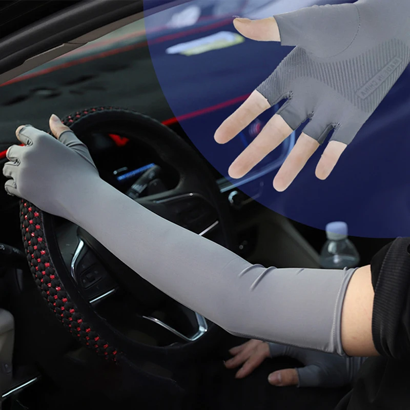 

1Pai Sports Cooling Arm Sleeves Cycling Running Fishing Climbing Arm Cover Sun UV Protection Ice Cool Sleeves With 5-finger Cuff