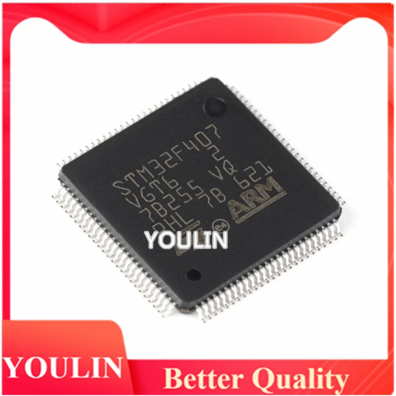 Новый оригинальный микроконтроллер STM32F407VGT6 LQFP-100 ARM 32-разрядный MCU, 2 шт.