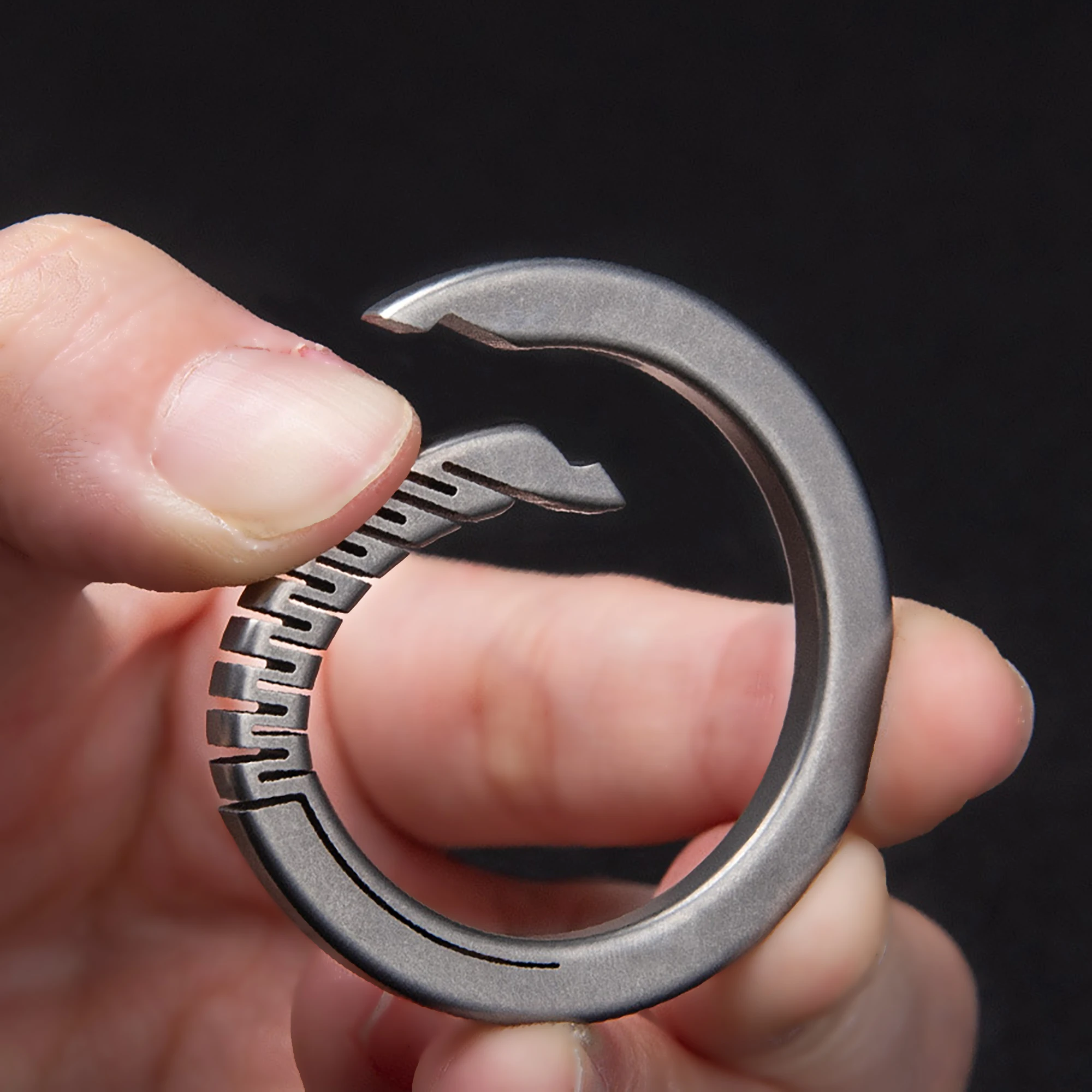 TC4 титановый Ti круглый брелок пружинный быстросъемный карабин кожаный звеньевой