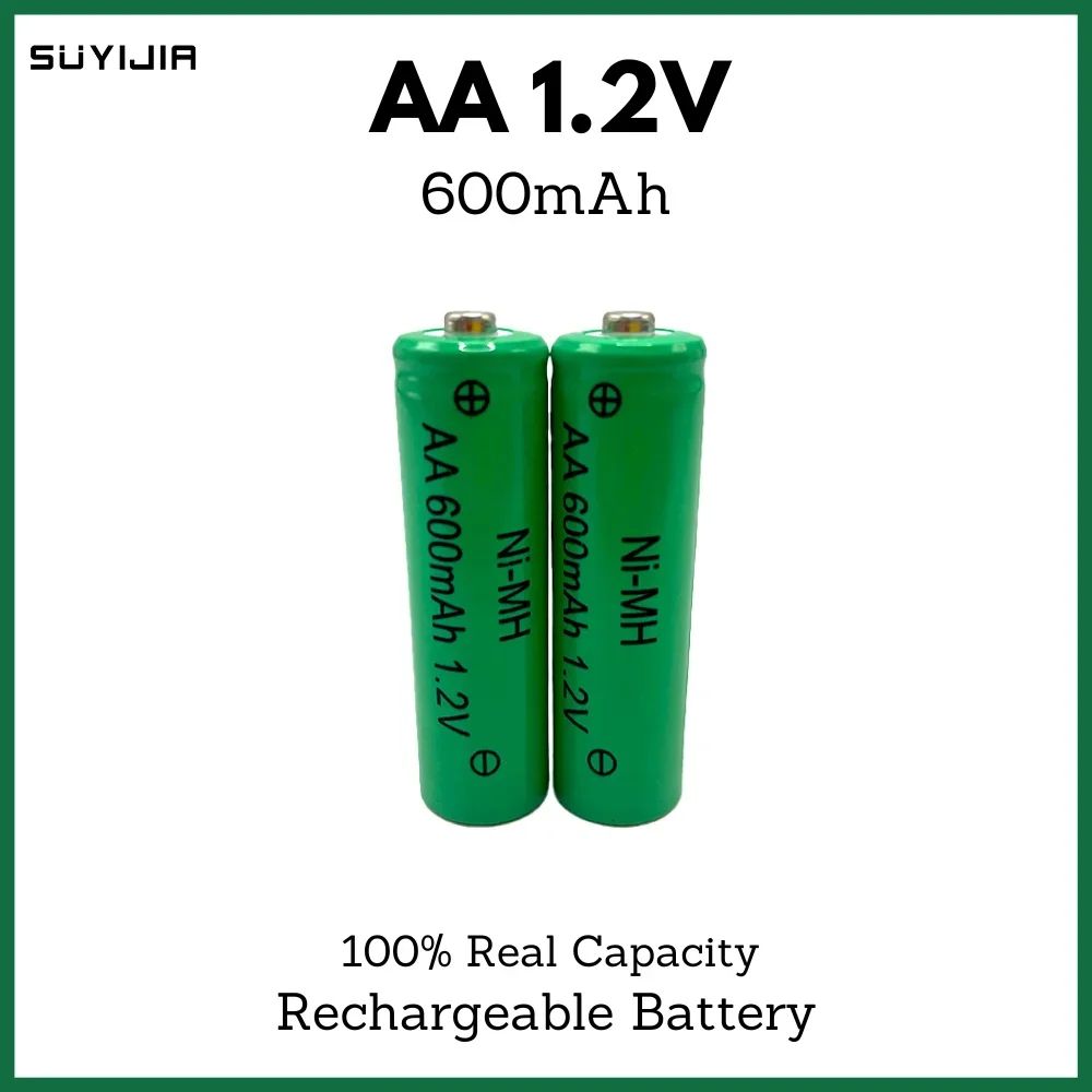 

4Pcs 1.2V AA Rechargeable Battery 600mAh Ni-MH for Camera Flashlight Remote Control MP3/MP4 Player Electric Shaver Spare Battery