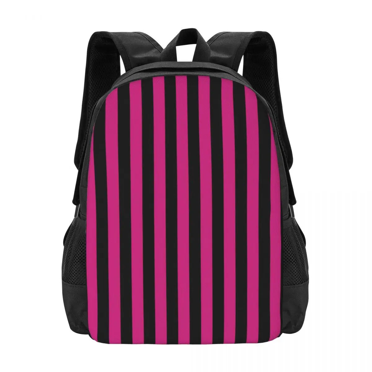 

Vertical Striped Backpack Girl Black And Purple Lightweight Backpacks Novelty School Bags Outdoor Style Colorful Rucksack