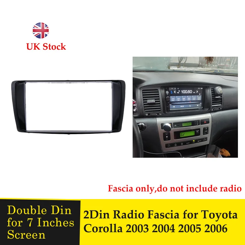 Double Din Radio Fascia Frame kit for Toyota Corolla 2003 2004 2005 2006 Stereo Fascia Panel Dash Install Trim Faceplate Bezel