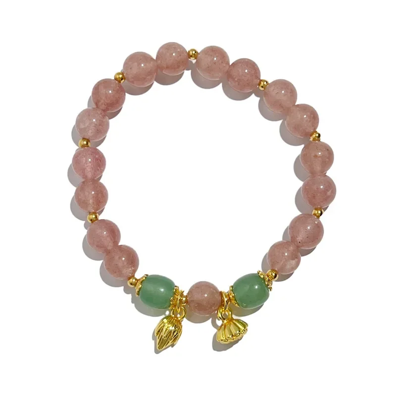 Изысканный браслет Huan с клубничным кристаллом в двух мирах женский простым